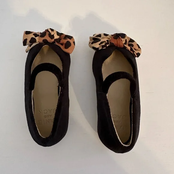 Janie and Jack Suede Ballet Flats with Leopard Bow - Toddler - Picture 4 of 9